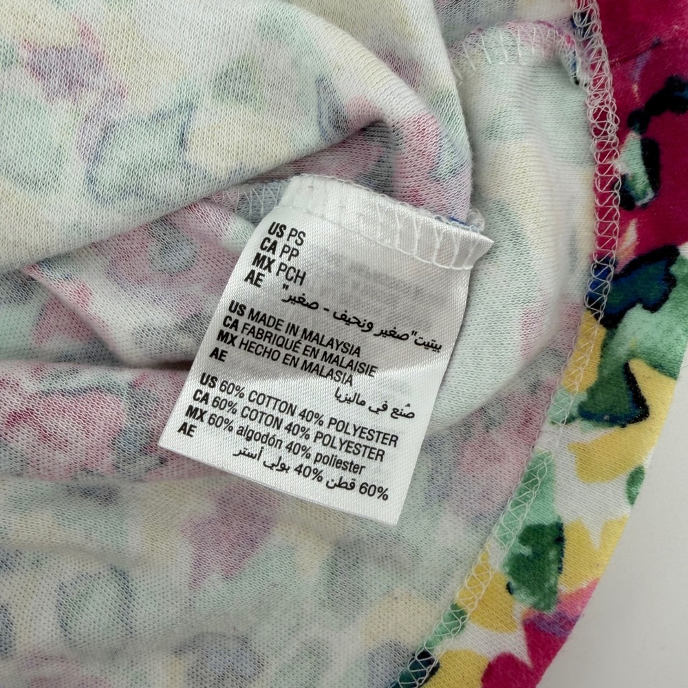 Karen Scott Womens Multicolor Floral Print 3/4 Sleeve Henley Top Size Petite S - Picture 4 of 6